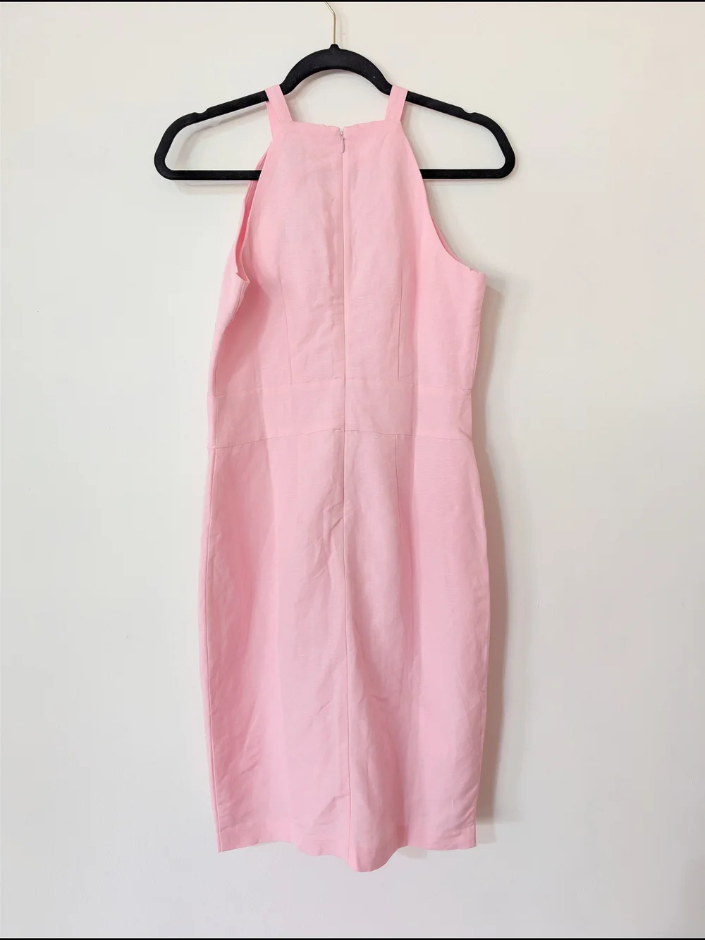 New Ann Taylor Pink Linen Blend Halter Sheath Dress Size 0P 0 Petite Preppy